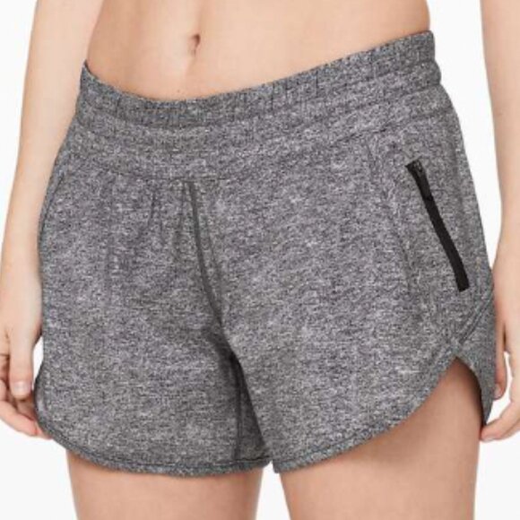 lululemon athletica Pants - Lululemon Tracker Short V *4" Heather Lux Multi‎ Black SZ 10